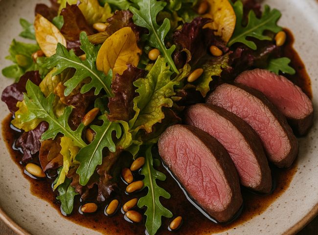 Herbstliche Variation von Blattsalaten